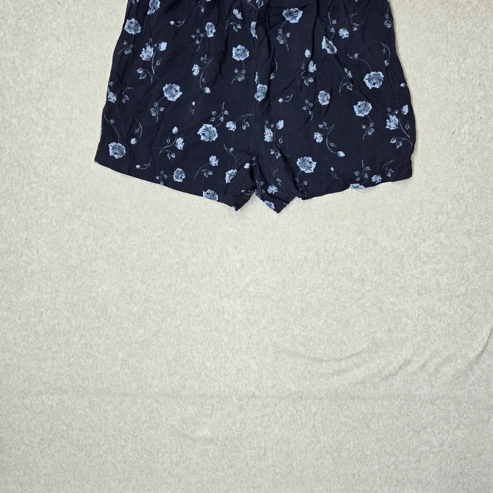 Torrid Women Shorts 2 Navy Nylon Rayon Floral Pajama Shorts Cottagecore